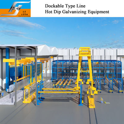 Dockable Type Production Line Manufacture Hot Dip Galvanizing Equipment Line Turnkey Project Furnace Zinc Kettle